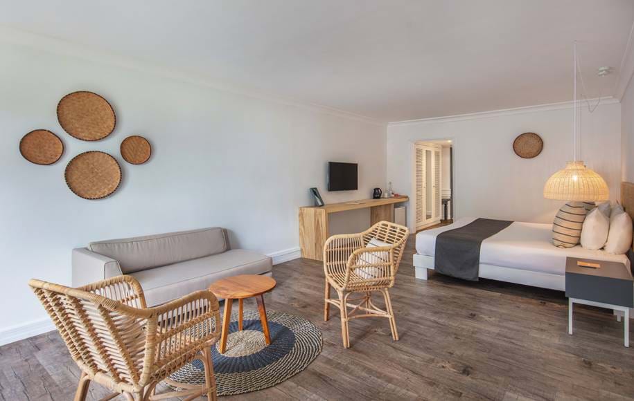 Chambre Supérieure face à la mer de l'hôtel Ambre quatre étoiles adultes only à Palmar île Maurice dans l'Océan Indien