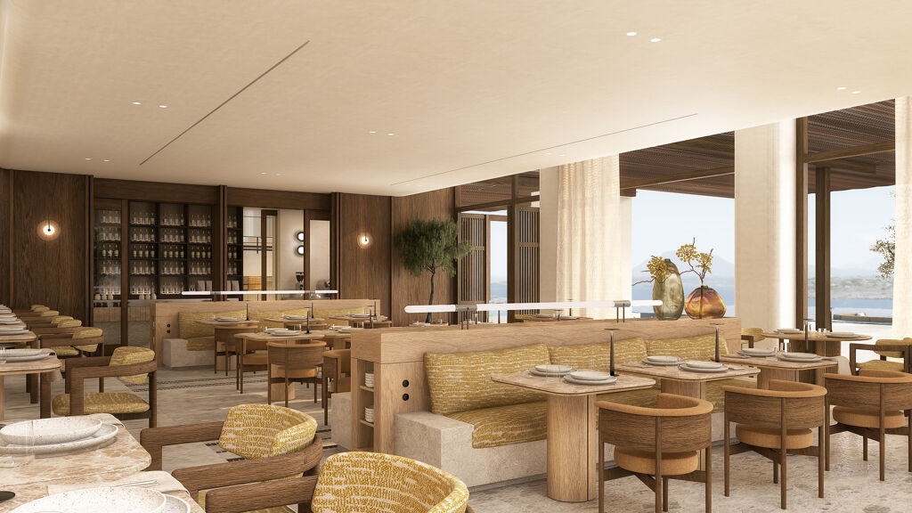 Restaurant Onalos - de fruits de mer de l'hôtel JW Marriott Crète Resort & Spa située sur la péninsule de Akrotiri à Marathi en Crète en Grèce