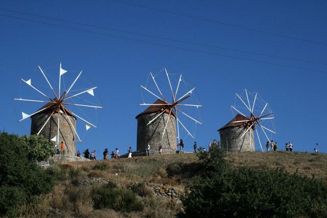 Les moulins à vent de l'île de Patmos Dodécanèse