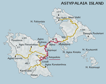 île de Astypalaia située dans le Dodécanèse, nommée l'île Papillon