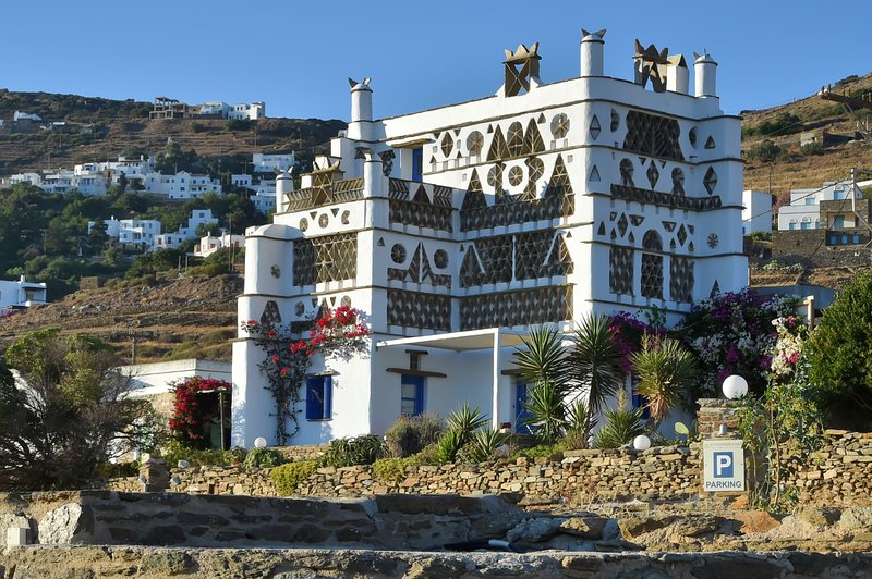 Maisons caractéristiques de l'île de Tinos îles Cyclades