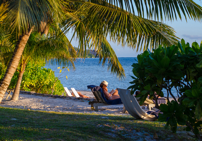 plage de l'hôtel Ocean lodge praslin
