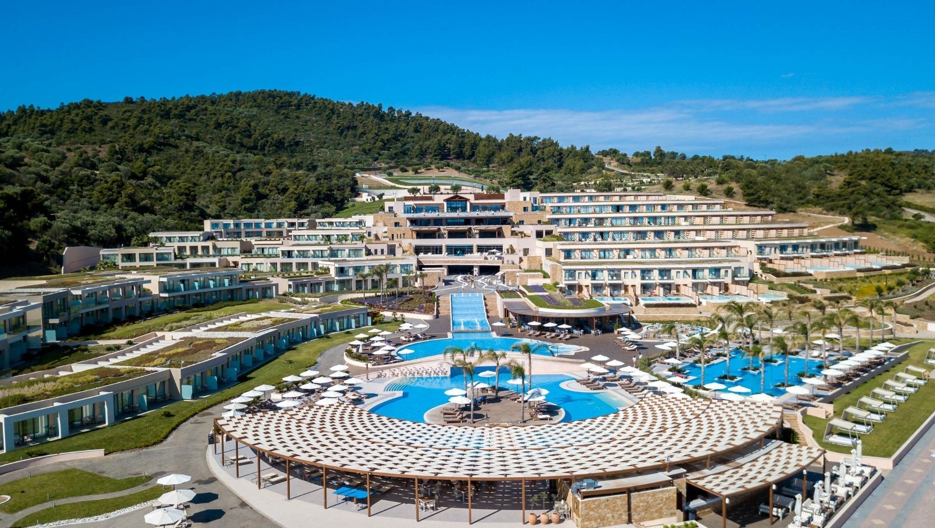 vue générale sur l'hôtel Miraggio Thermal spa and resort à Chalkidique