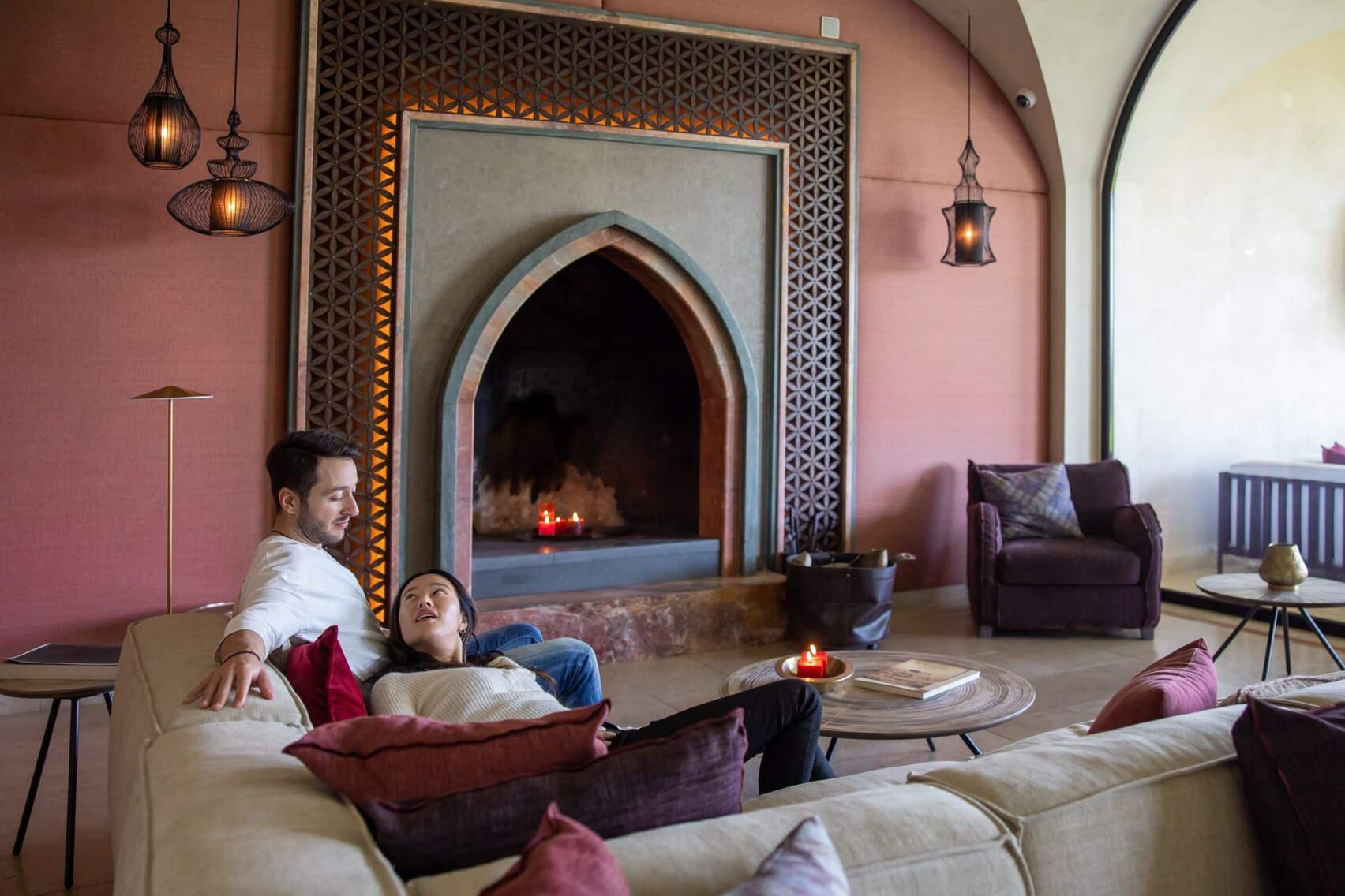 La réception de l'hôtel Euphoria retreat Mystras Péloponnèse Grèce
