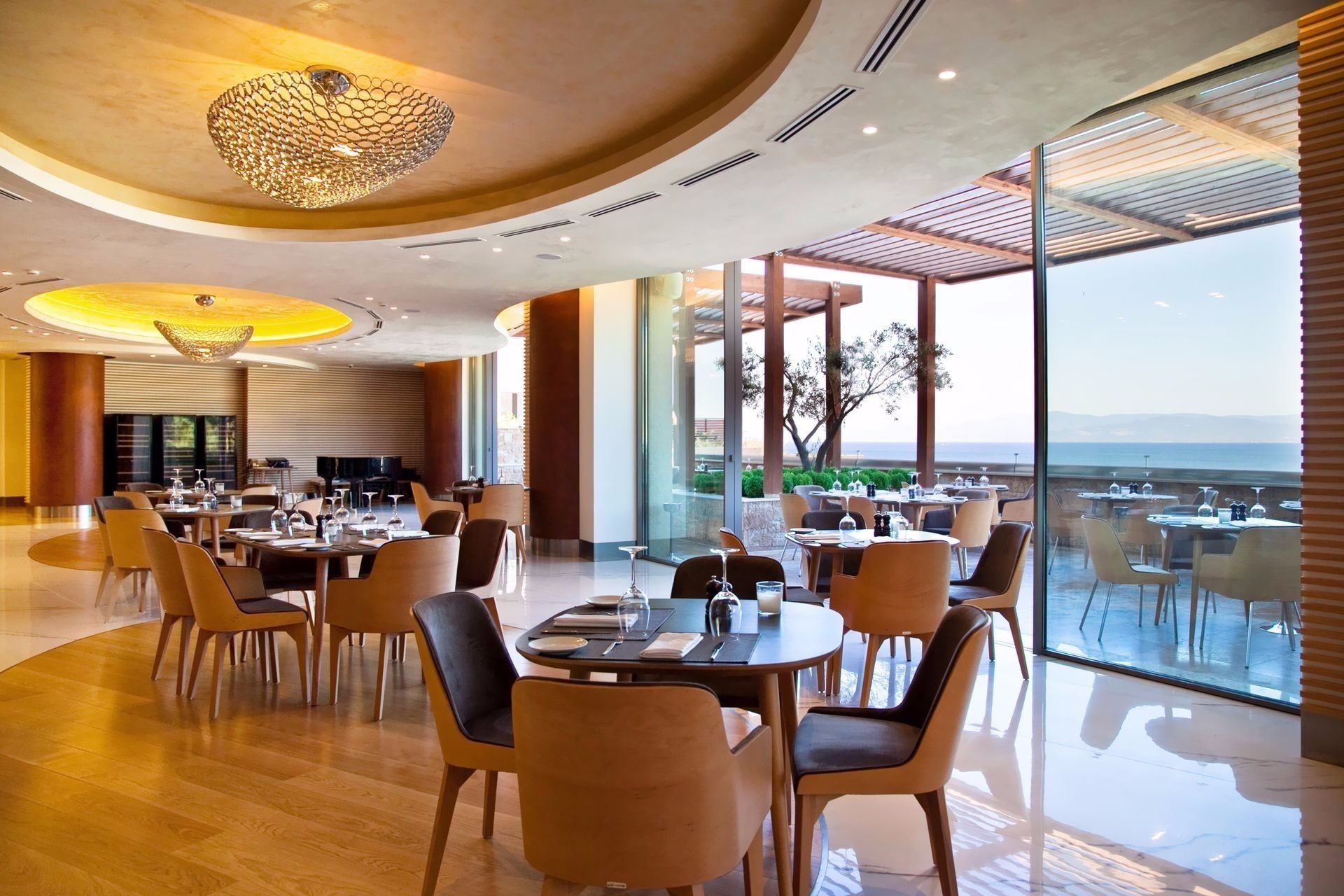 Restaurant gastronomique a hotel Miraggio Thermal & Spa Resort hotel 5étoiles à Chalkidique