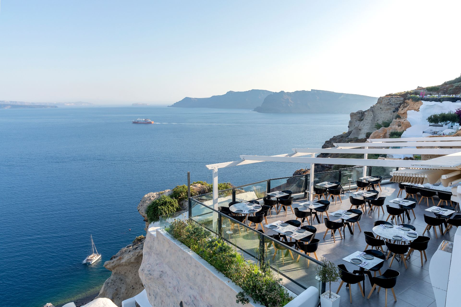 Restaurant de l'hôtel Santorini Secret Suites & Spa en Grèce île Cyclades