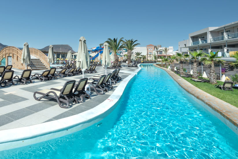 Parc aquatique à l'hôtel Lyttos Beach à Analypsis en Crète du nord en Grèce