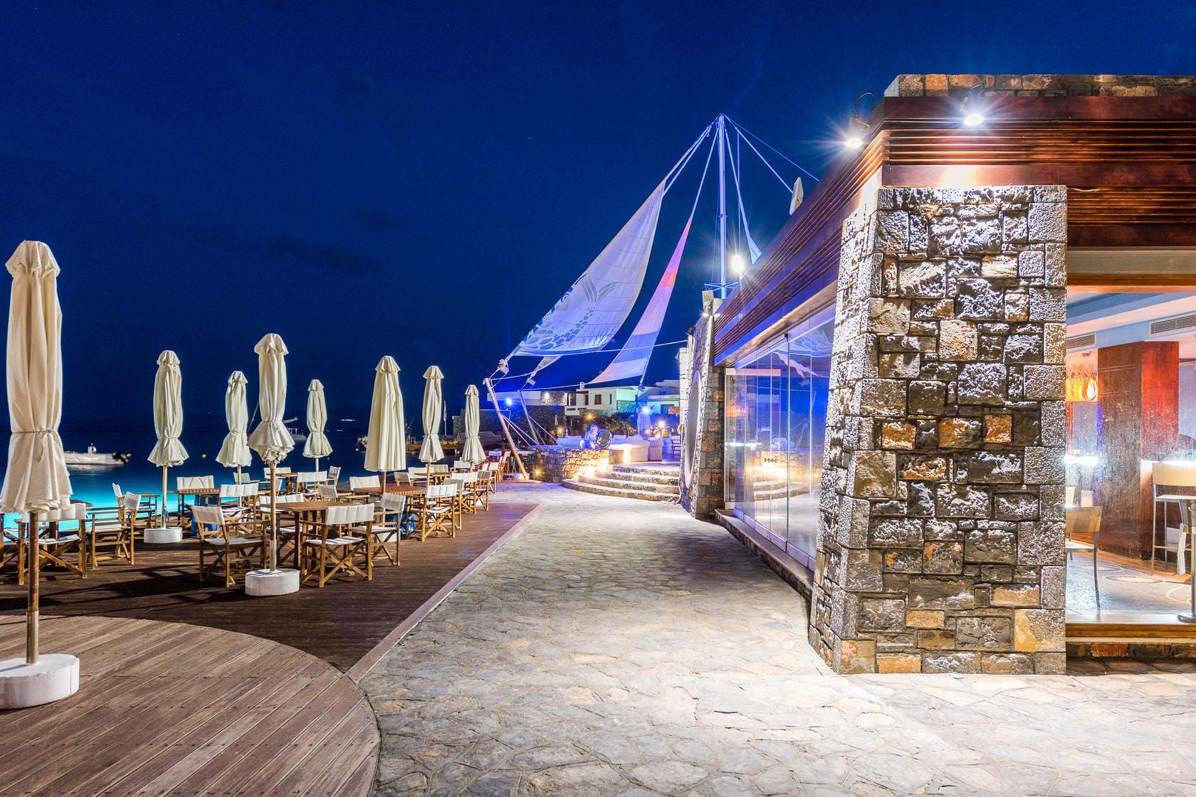 Restaurant de l'Hôtel Elounda Bay 5étoiles situé à Elounda proche d'Aghios Nicolaos en Crète