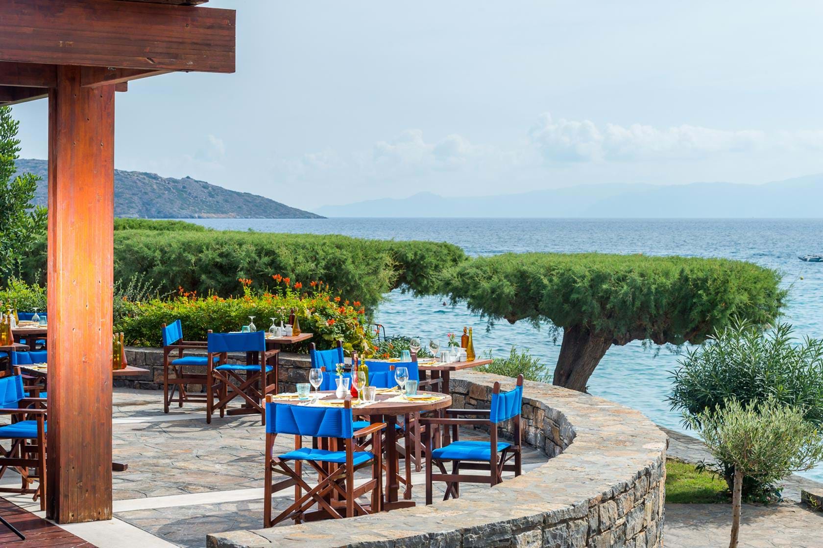 Restaurant Ariadne de l'Hôtel Elounda Bay 5étoiles situé à Elounda proche d'Aghios Nicolaos en Crète