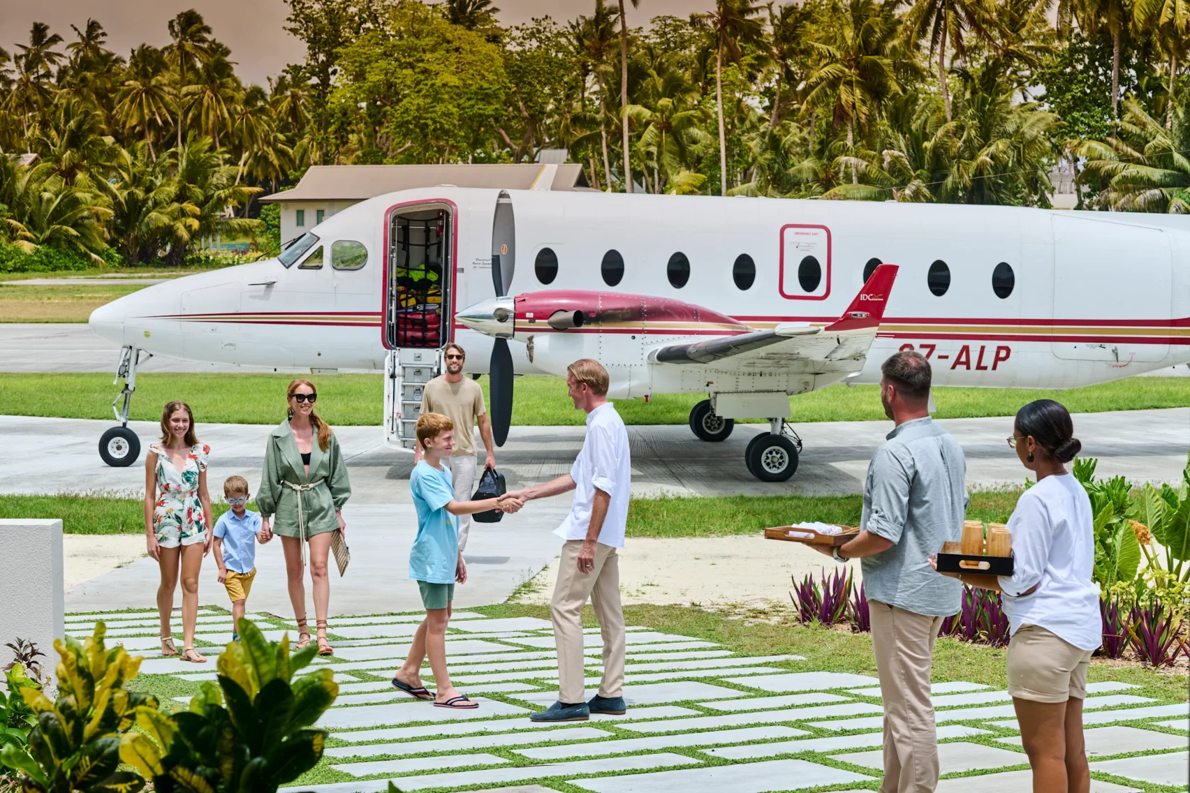 Avion qui dessert l'île Platte à l'hôtel Waldorf Astoria aux Seychelles