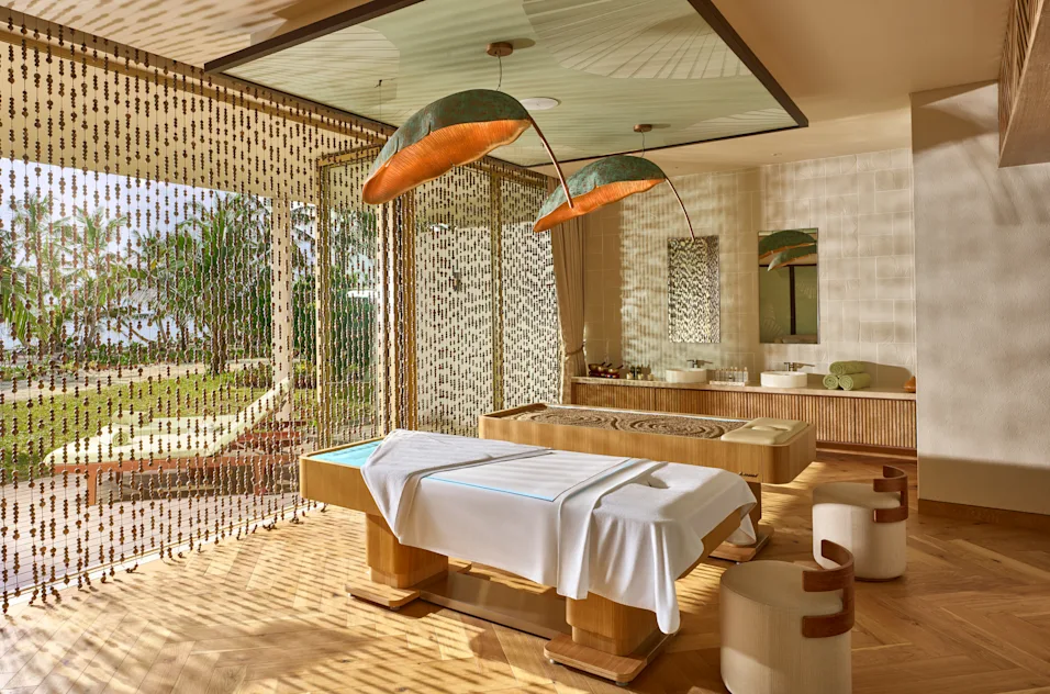 Aire de Spa, massage et bien être au Waldorf Asteria Hôtel situé sur l'île Platte aux Seychelles