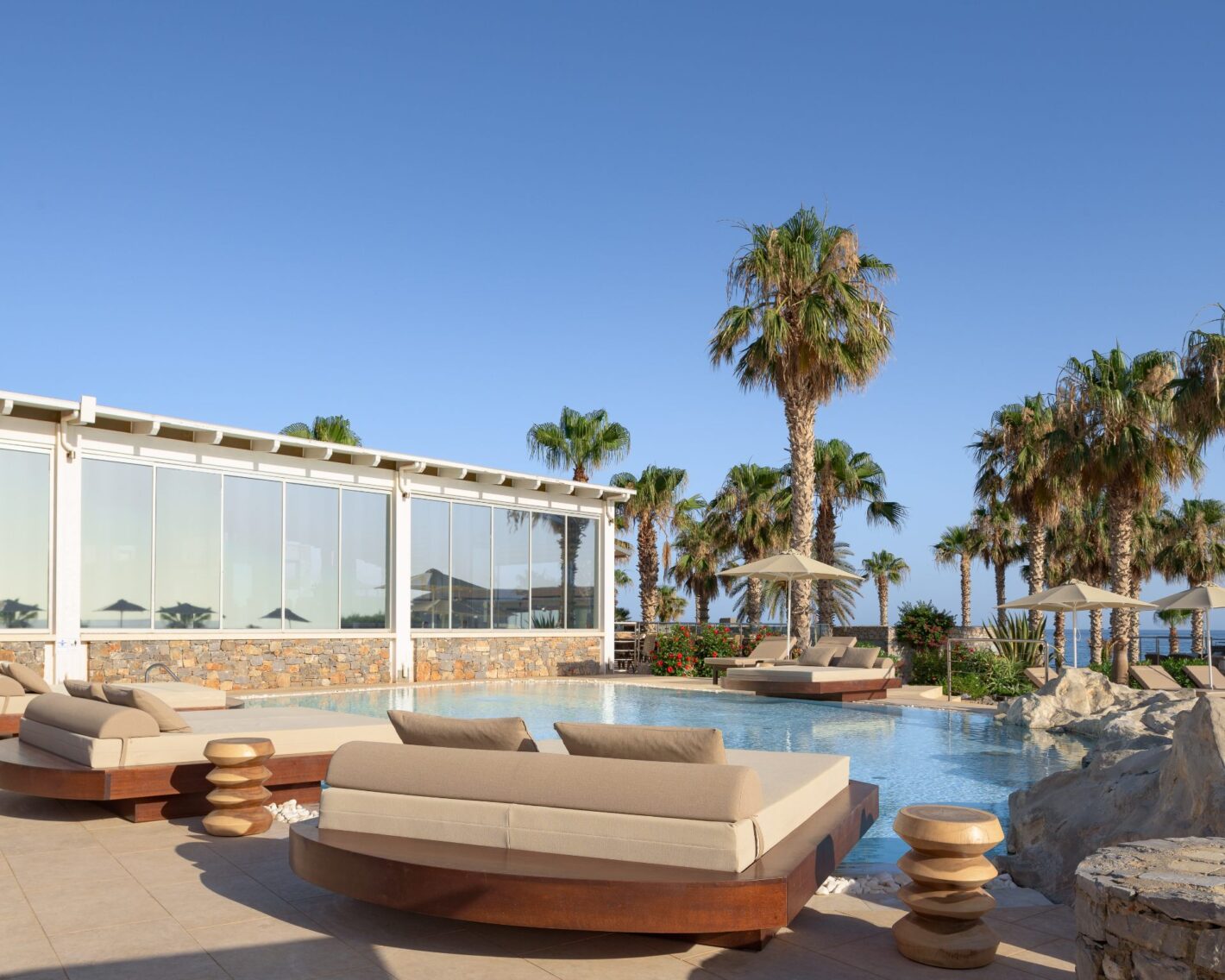 Petite piscine à l'hôtel Ikaros Beach Luxury Resort & Spa à Stalida en Crète Grèce