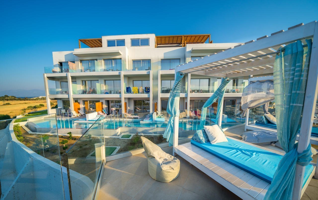 Extérieur de l'hôtel 4étoiles Harmony Crest Resort & Spa Adults Only Kos Ville sur l'île de Kos dans le Dodécannèse en Grèce