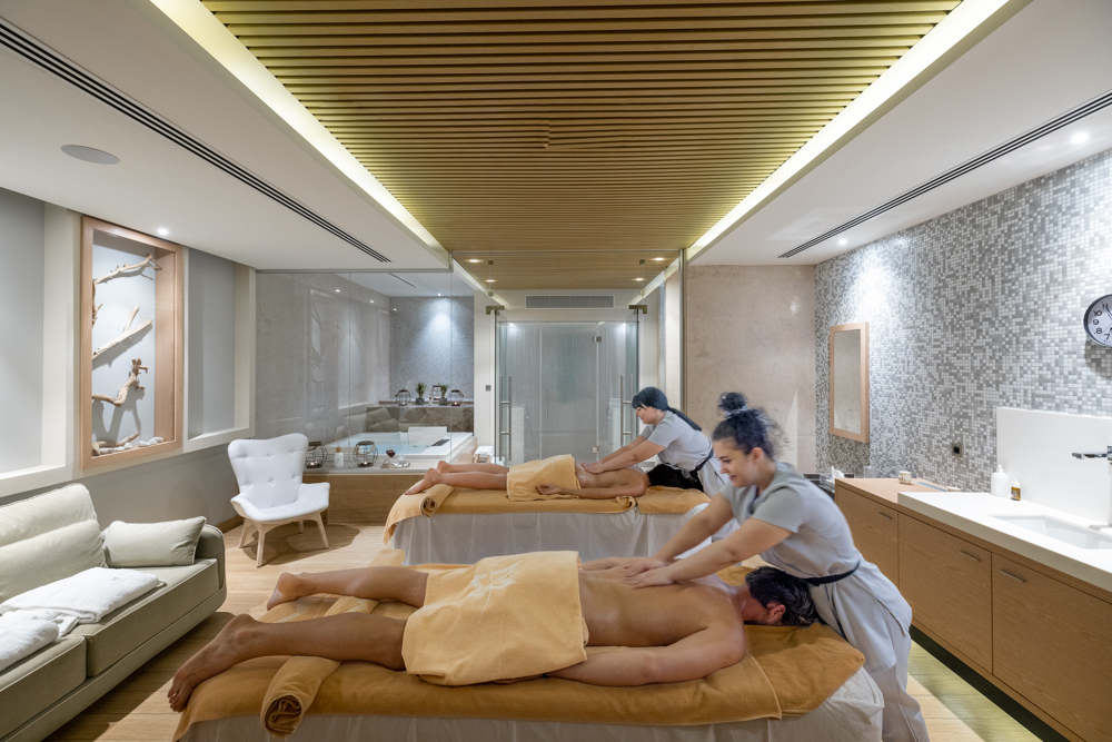 Salle de massages à 2 ou en couple à l'hôtel Miraggio Thermal Spa and Resort situé à Chalcidique en Grèce du nord